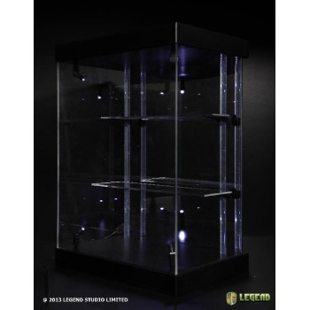 Master Light House Acrylic Display Case with Lighting for Mini Figures (black)